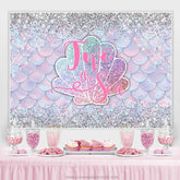 Silber Funkeln Meerjungfrau Zwei Der Meer Geburtstag Hintergrund